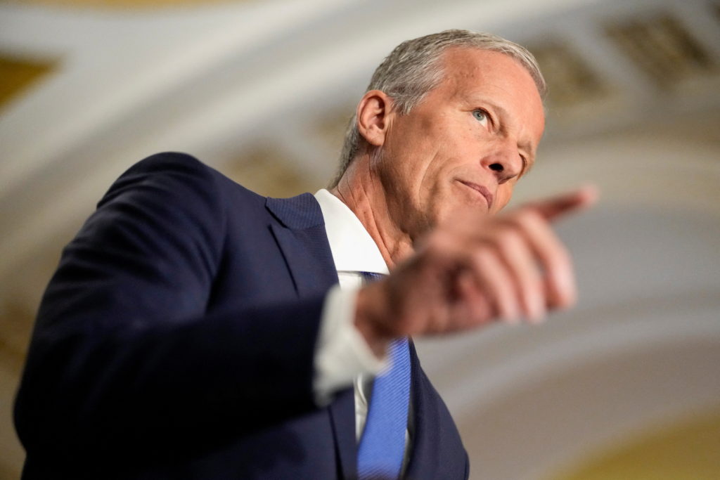U.S. Senate leaders hold press conference following their weekly lunch in Washington, D.C.