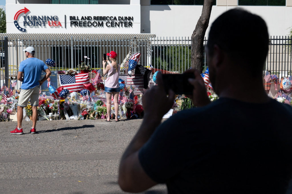 Tributes grow in memory of right-wing activist Charlie Kirk in Phoenix