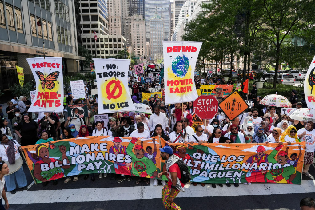 'Make Billionaires Pay' climate march and rally in New York City