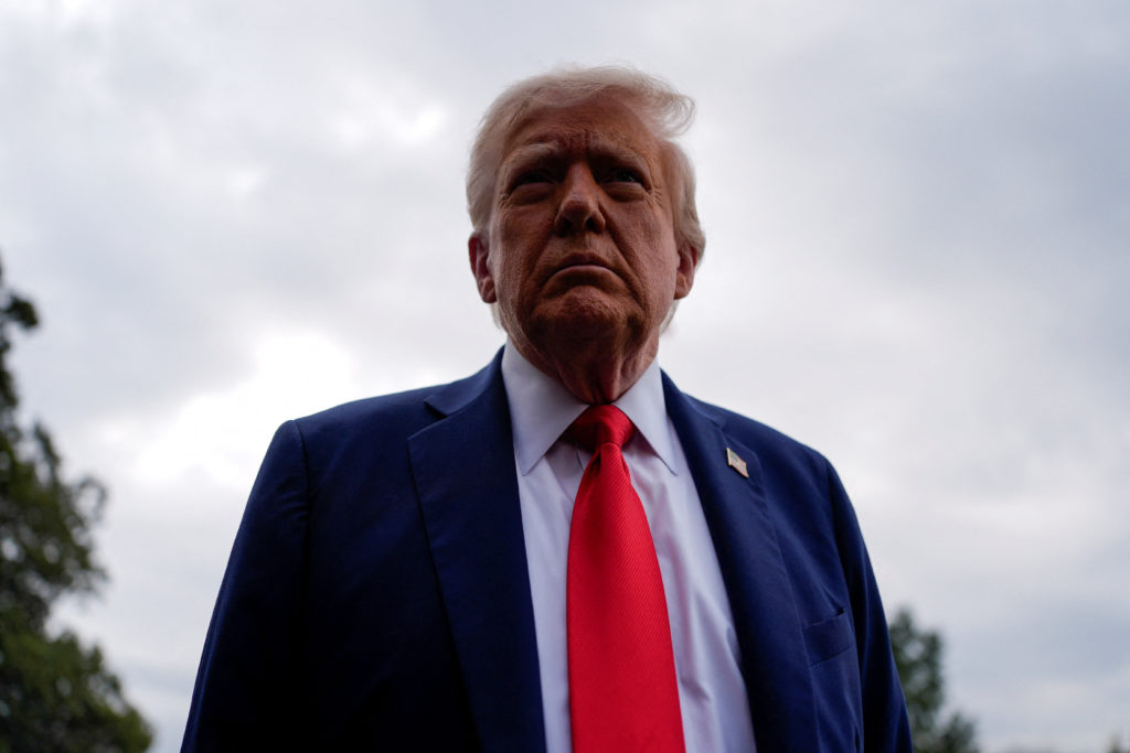 U.S. President Trump departs the White House to attend a memorial service for slain conservative commentator Charlie Kirk