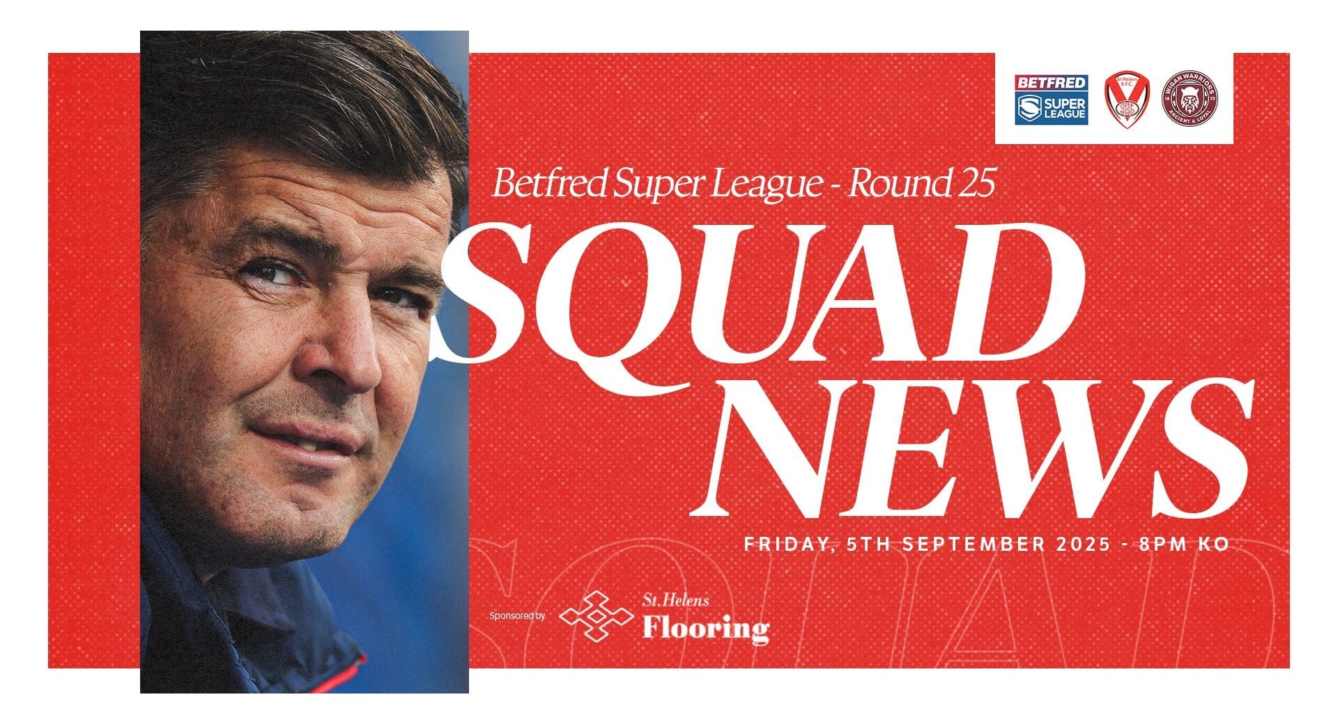 Saints squad for The Derby against Wigan