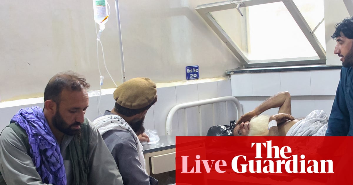 Afghanistan earthquake live: more than 600 dead after shallow quake strikes country’s east, state media reports | Afghanistan
