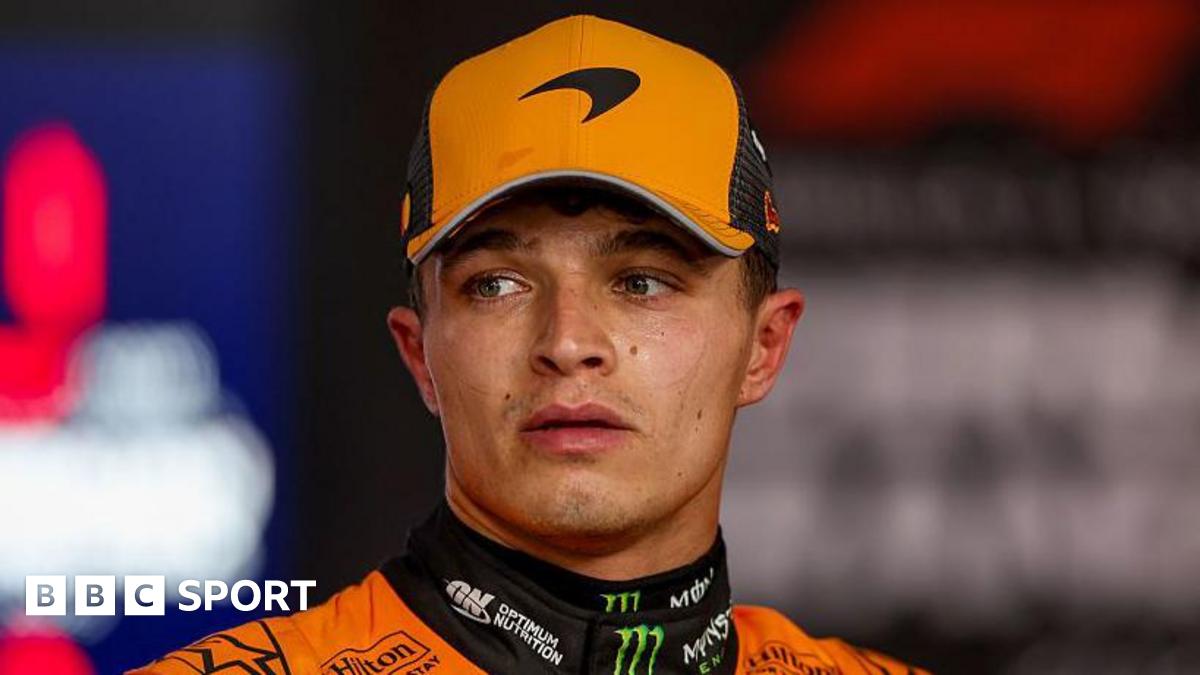 Lando Norris speaking to media after the Azerbaijan Grand Prix