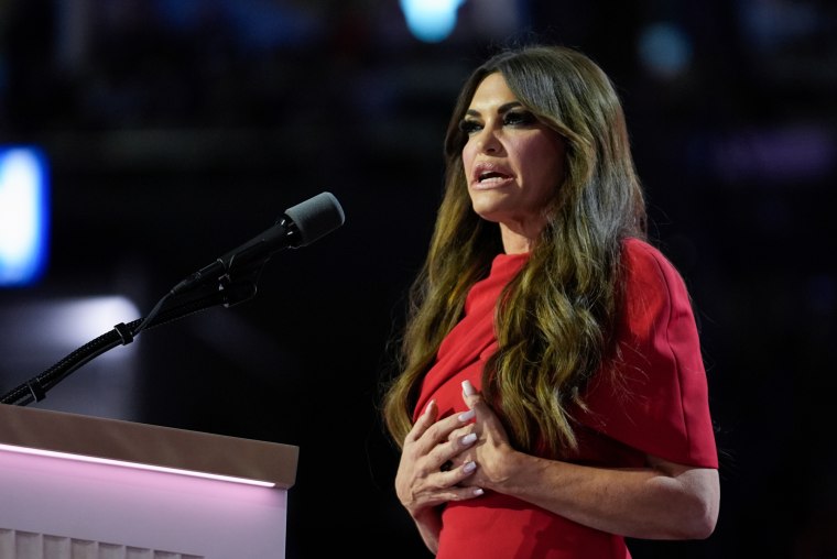Kimberly Guilfoyle speaks at a podium