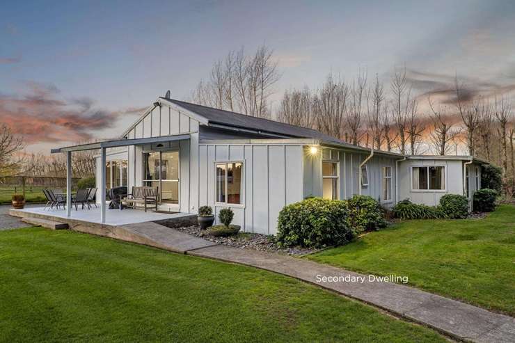An eye-catching home at 602 Yaldhurst Road, in Yaldhurst, Christchurch, is attracting strong buyer interest. Photo / Supplied