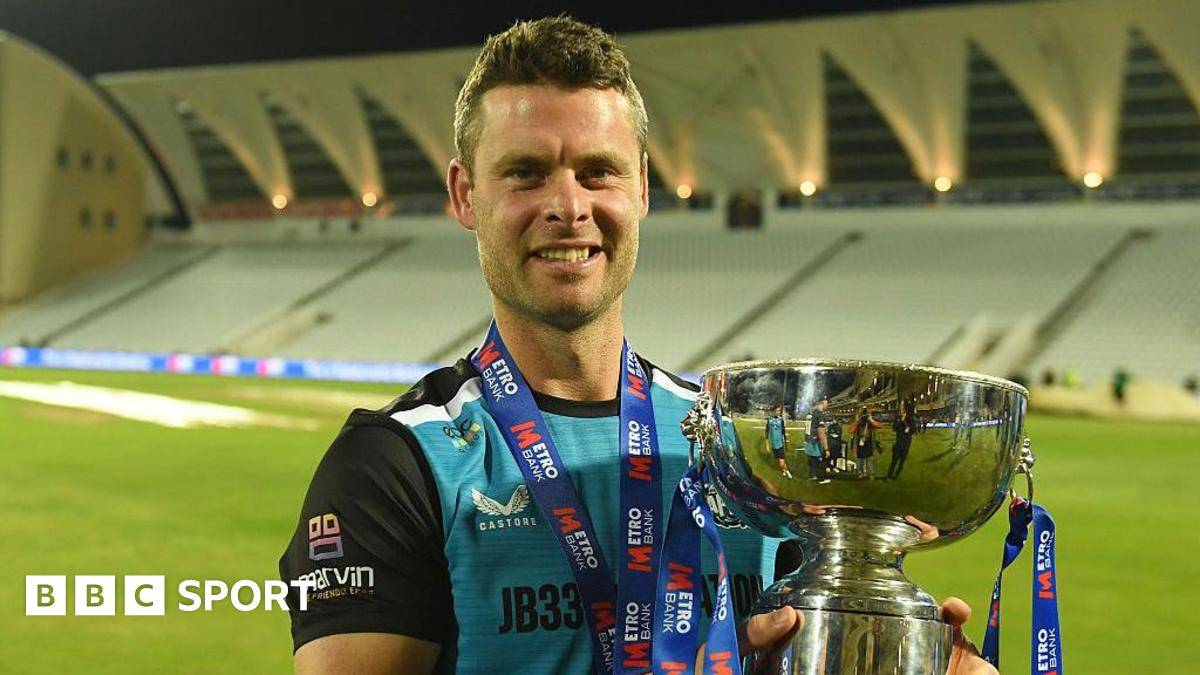 Jake Libby lifts the One-Day Cup at Trent Bridge after victory over Hampshire