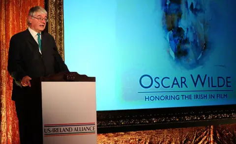 Alberto E. Rodriguez/Getty Images for The US-Ireland Alliance LOS ANGELES, CA - MARCH 04: Minister of State Martin Mansergh speaks onstage during the 5th Annual 'Oscar Wilde: Honoring The Irish In Film' held at the Wilshire Ebell Theatre on March 4, 2010 in Los Angeles, California.