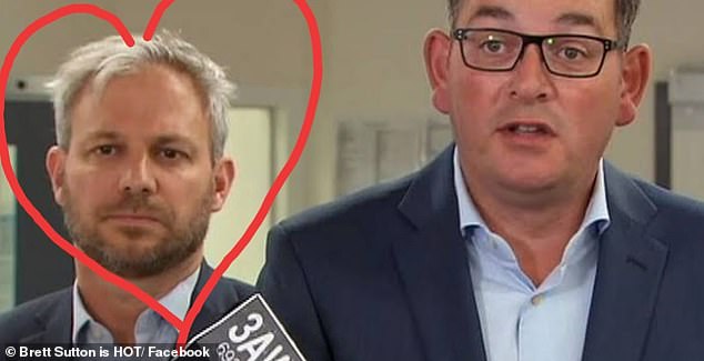 Professor Sutton (pictured left with then Victorian Premier Daniel Andrews) became an unexpected 'sex symbol' of the pandemic, amassing thousands of fans