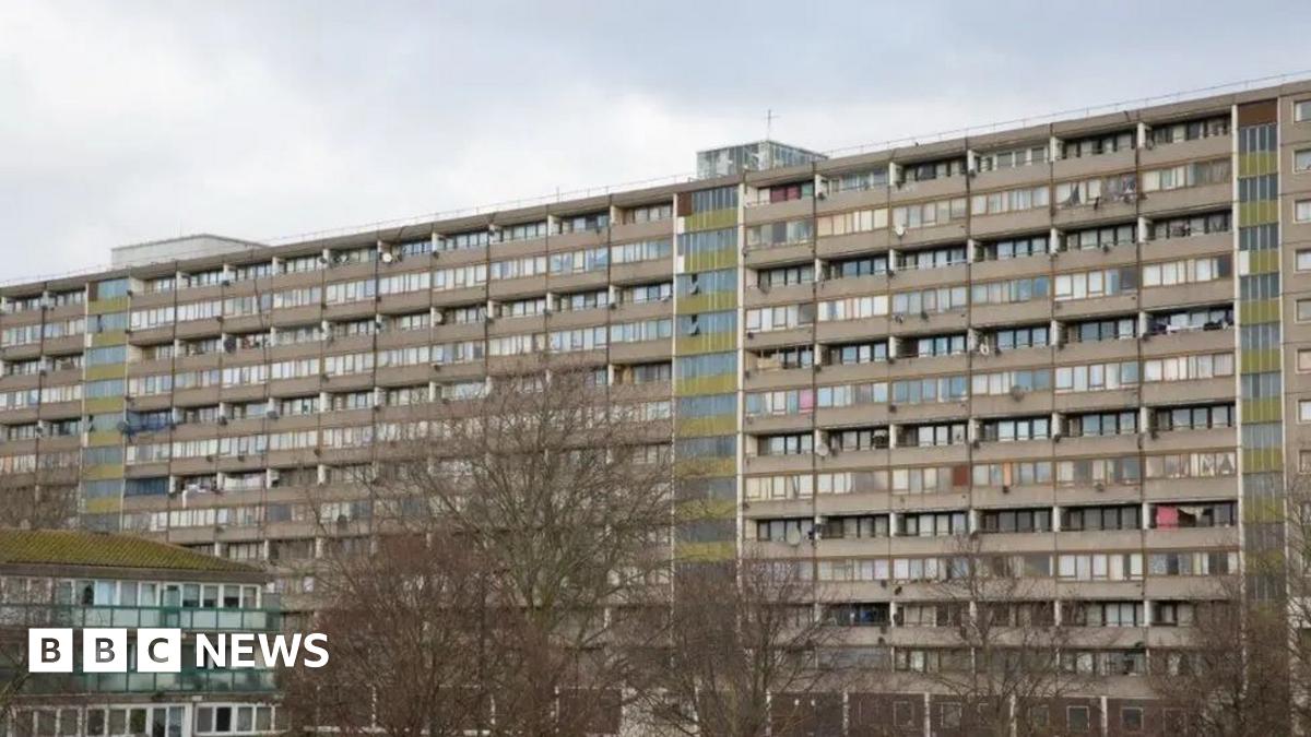 A general view of a block of flats on Aylesbury Estate