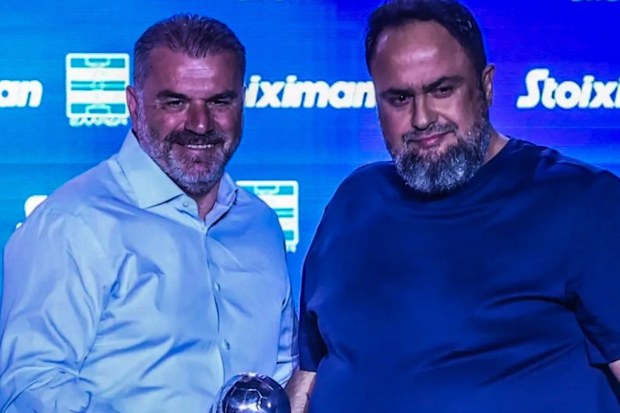 Ange Postecoglou and Evangelos Marinakis.