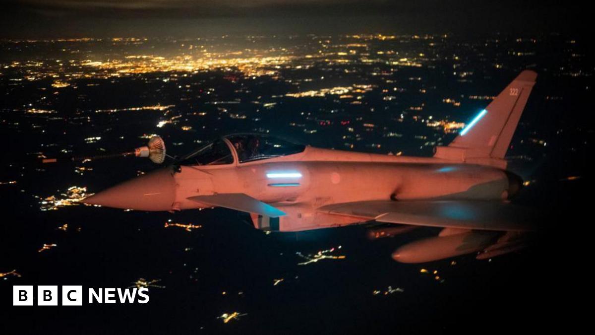 An RAF Typhoon photographed during a deployment over Poland as part of Nato's Eastern Sentry mission