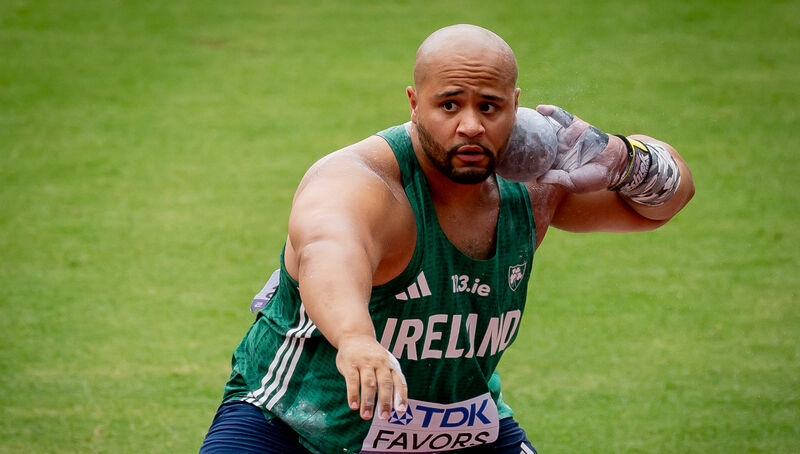 UPSET: Ireland’s Eric Favors competing in the Men’s Shot Put. Pic:  ©INPHO/Morgan Treacy
