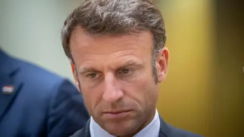 Getty Images Emmanuel Macron looking sad