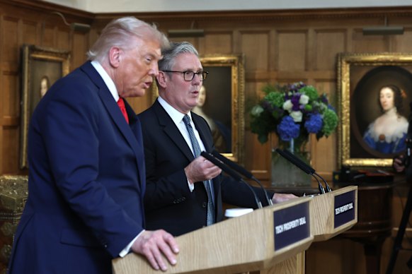 The joint press conference was marked by a co-operative approach from Trump and Starmer.