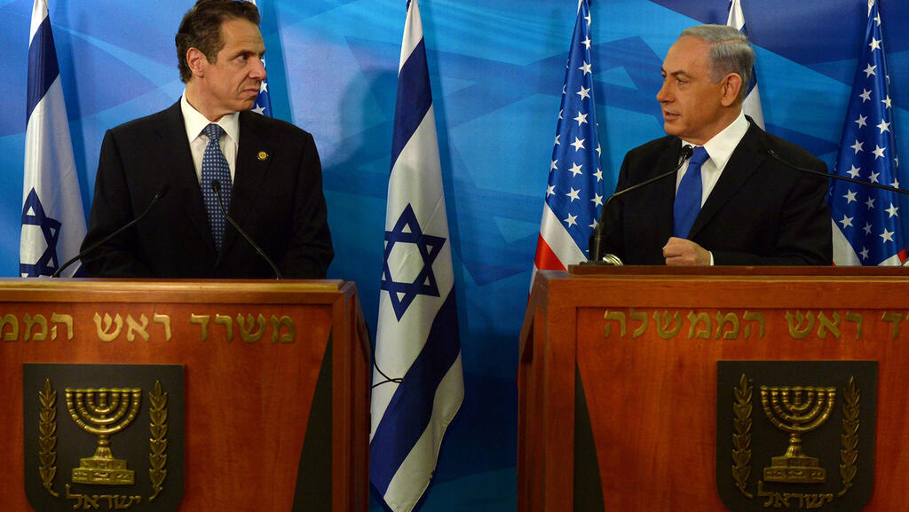 Andrew M. Cuomo next to Prime Minister Benjamin Netanyahu back in 2014 