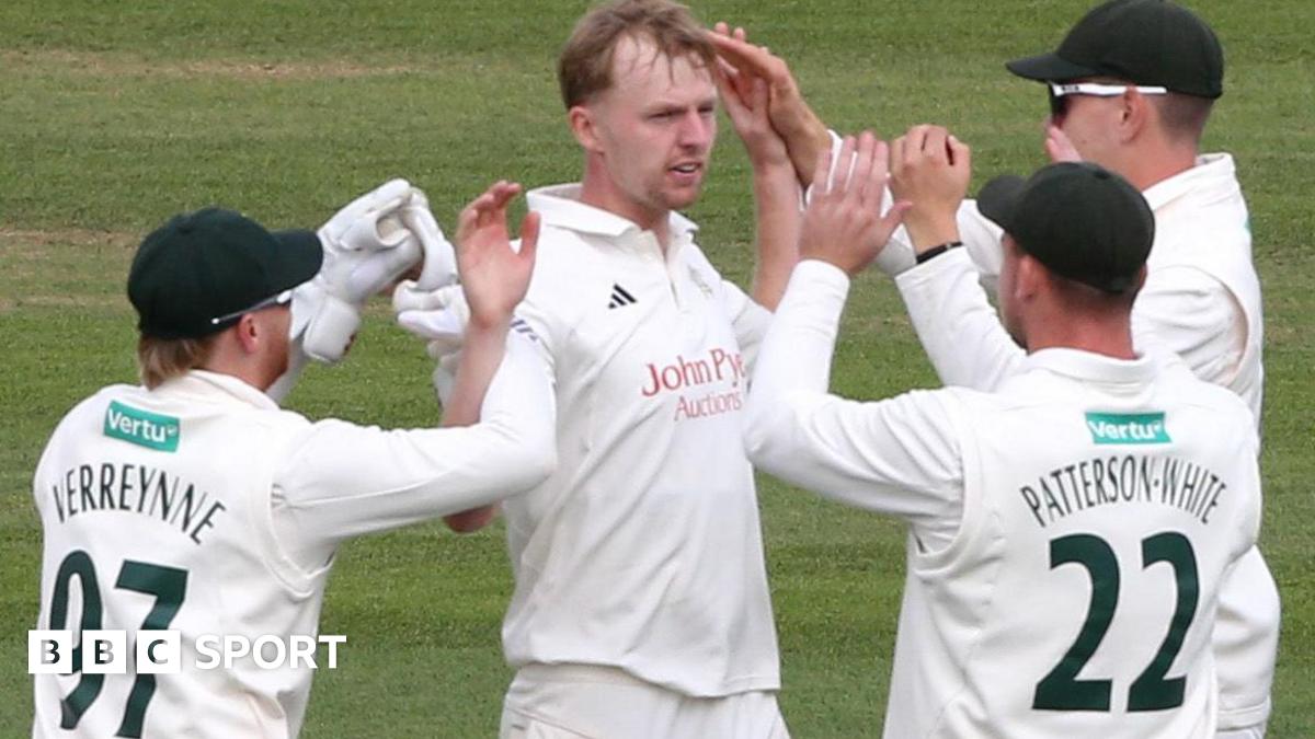 Nottinghamshire celebrate taking wicket