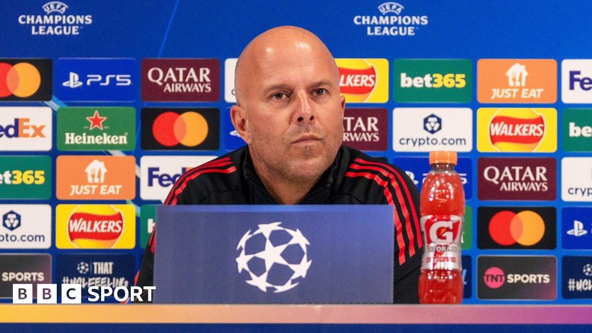 Liverpool manager Arne Slot addresses the media at a news conference before their Champions League fixture with Atletico Madrid.