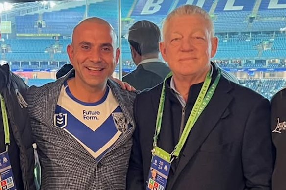 Hafza with Canterbury Bulldogs general manager and league great Phil Gould.