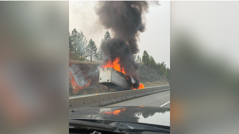 UPDATE: Coquihalla reopens south of Merritt after vehicle fire; closed south of Kamloops due to crash