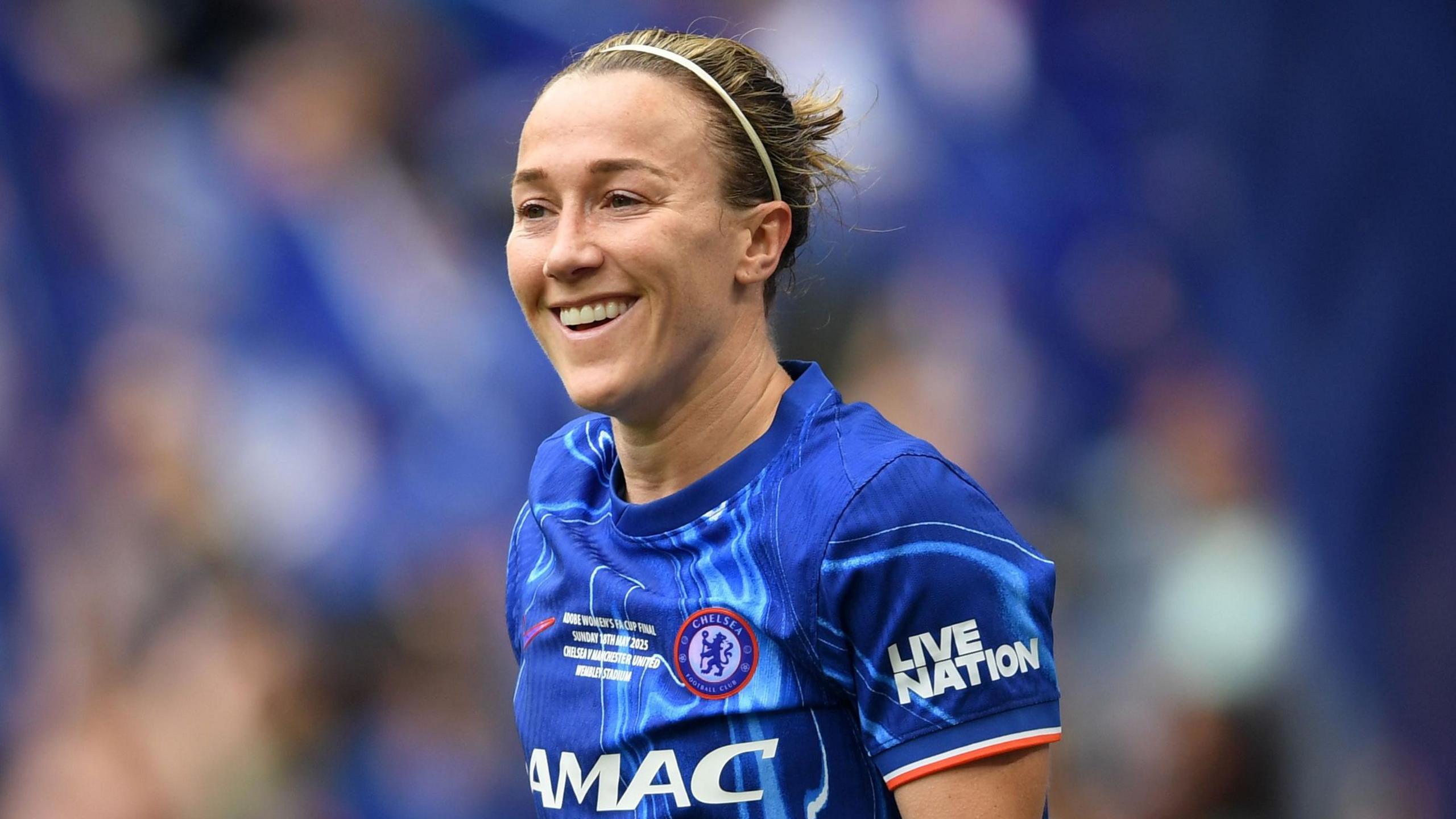 Lucy Bronze playing for Chelsea in the Women's FA Cup final