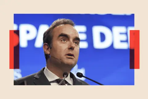 Ore Huiying/Bloomberg via Getty Images Close up shot of Sebastien Lecornu