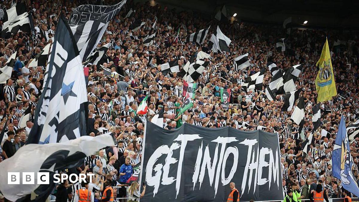 Newcastle United fans on the Gallowgate End during the Premier League match against Liverpool at St James' Park in August