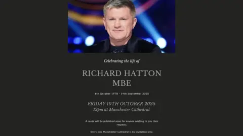 Frank Massey & Son Ltd The social media announcement of details for Ricky Hatton's funeral.