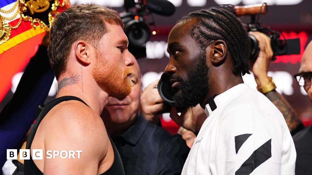 Canelo Alvarez faces of with Terence Crawford