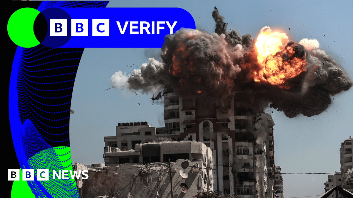 BBC Verify Live: Verifying tower block destruction in Gaza City