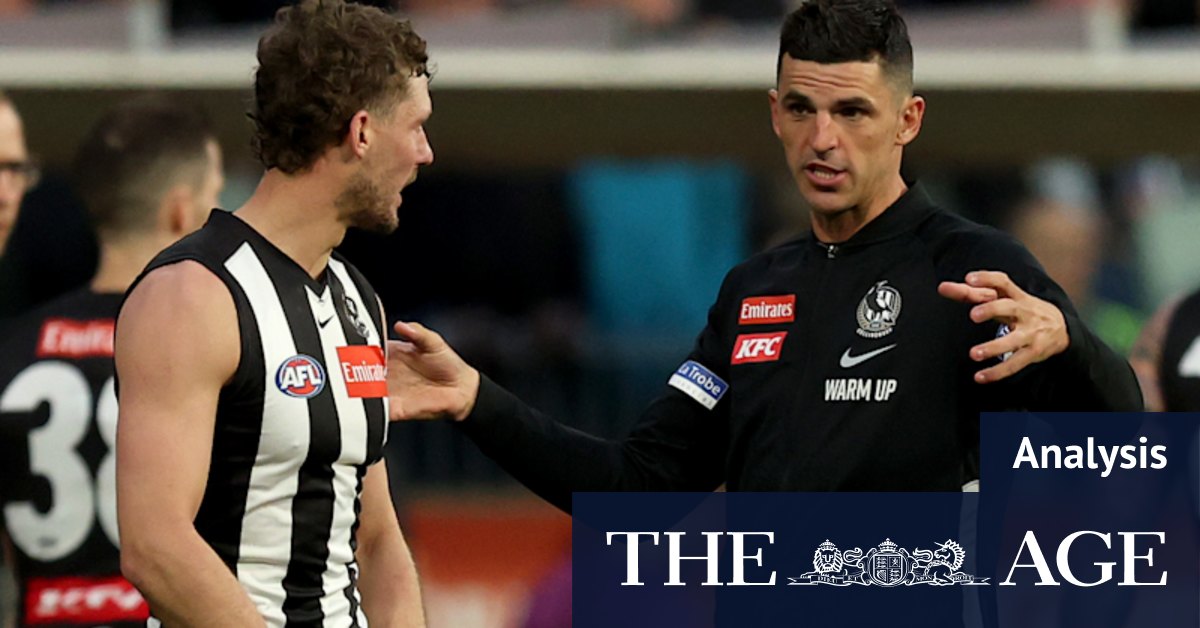 Why the fall of the Collingwood Magpies is proof they can no longer stare down Father Time; they wanted players over draft picks; Scott Pendlebury leaves the preliminary final early through injury