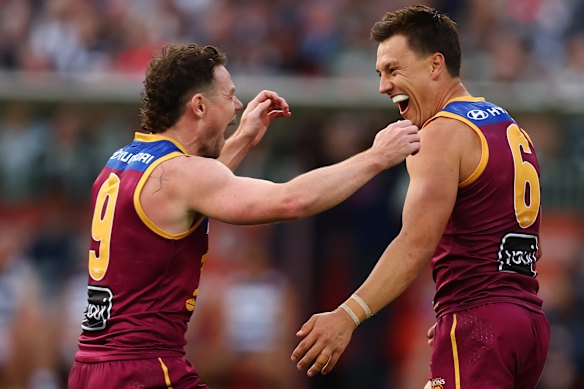 Lions stars Lachie Neale and Hugh McCluggage ran amok in the second half.