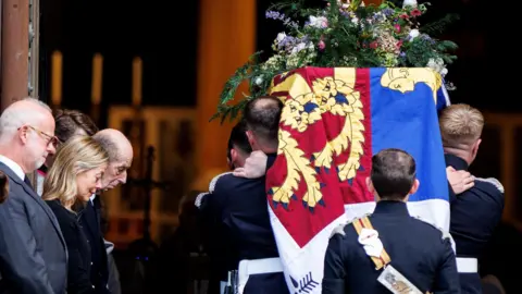 EPA Coffin of the Duchess of Kent arriving at Westminster Cathedral