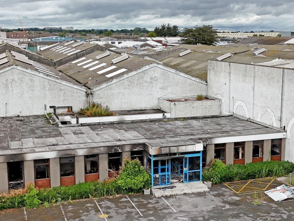 The former Crown Paints factory in Coolock, north Dublin, which was at the centre of a protest over plans to redevelop it to house asylum seekers (Niall Carson/PA)