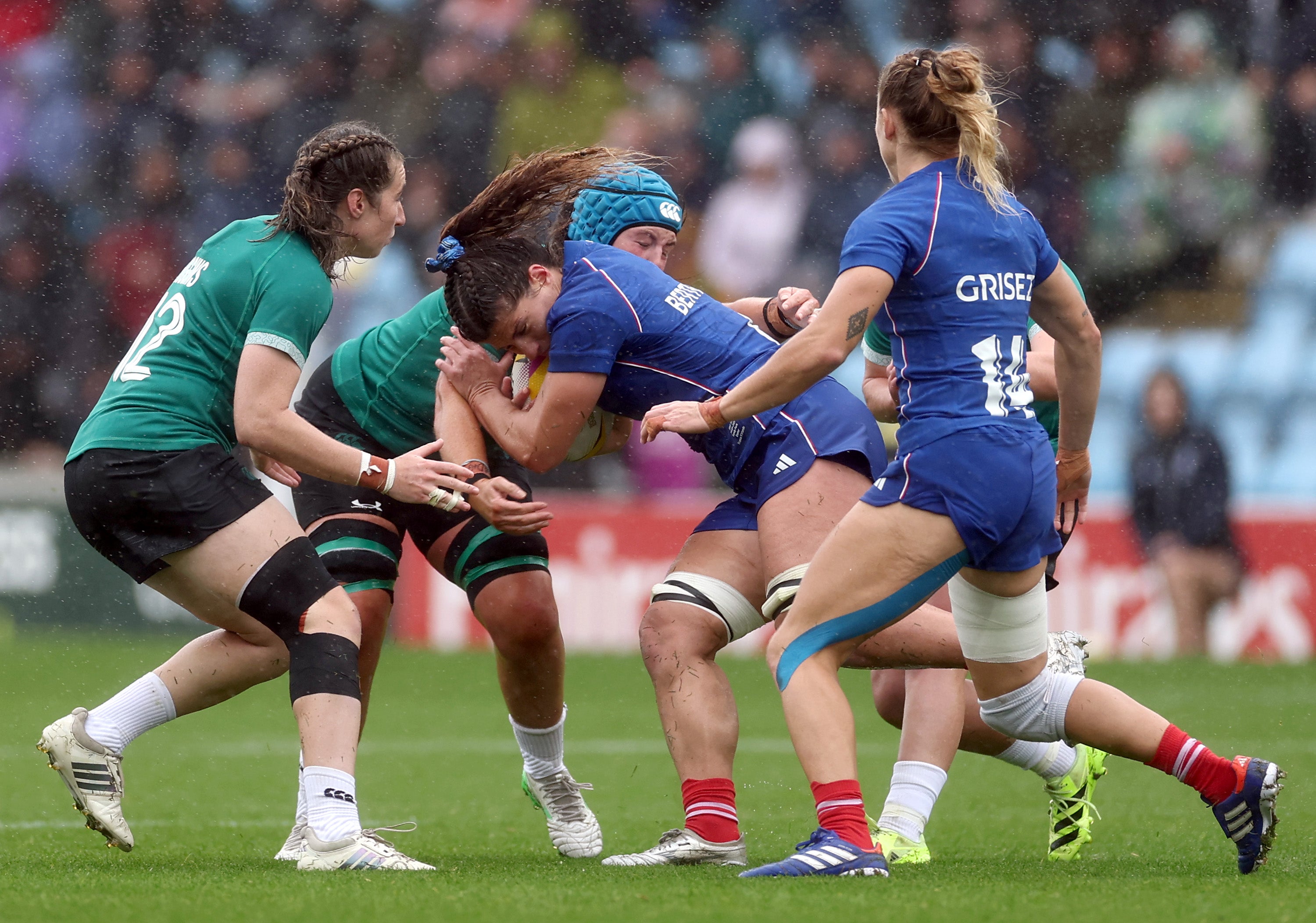 Axelle Berthoumieu (with ball) has been banned following an incident of biting