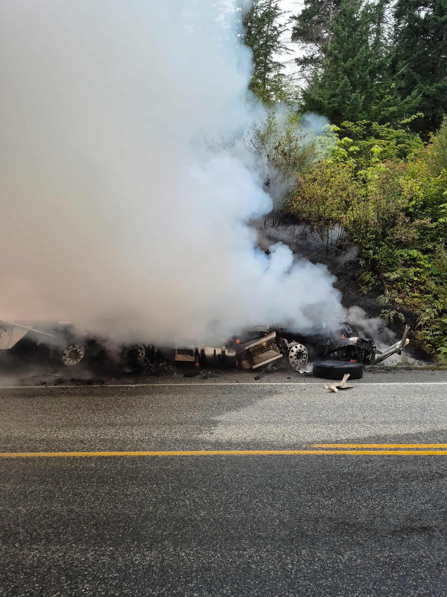 Highway 1 crash Yale, B.C.