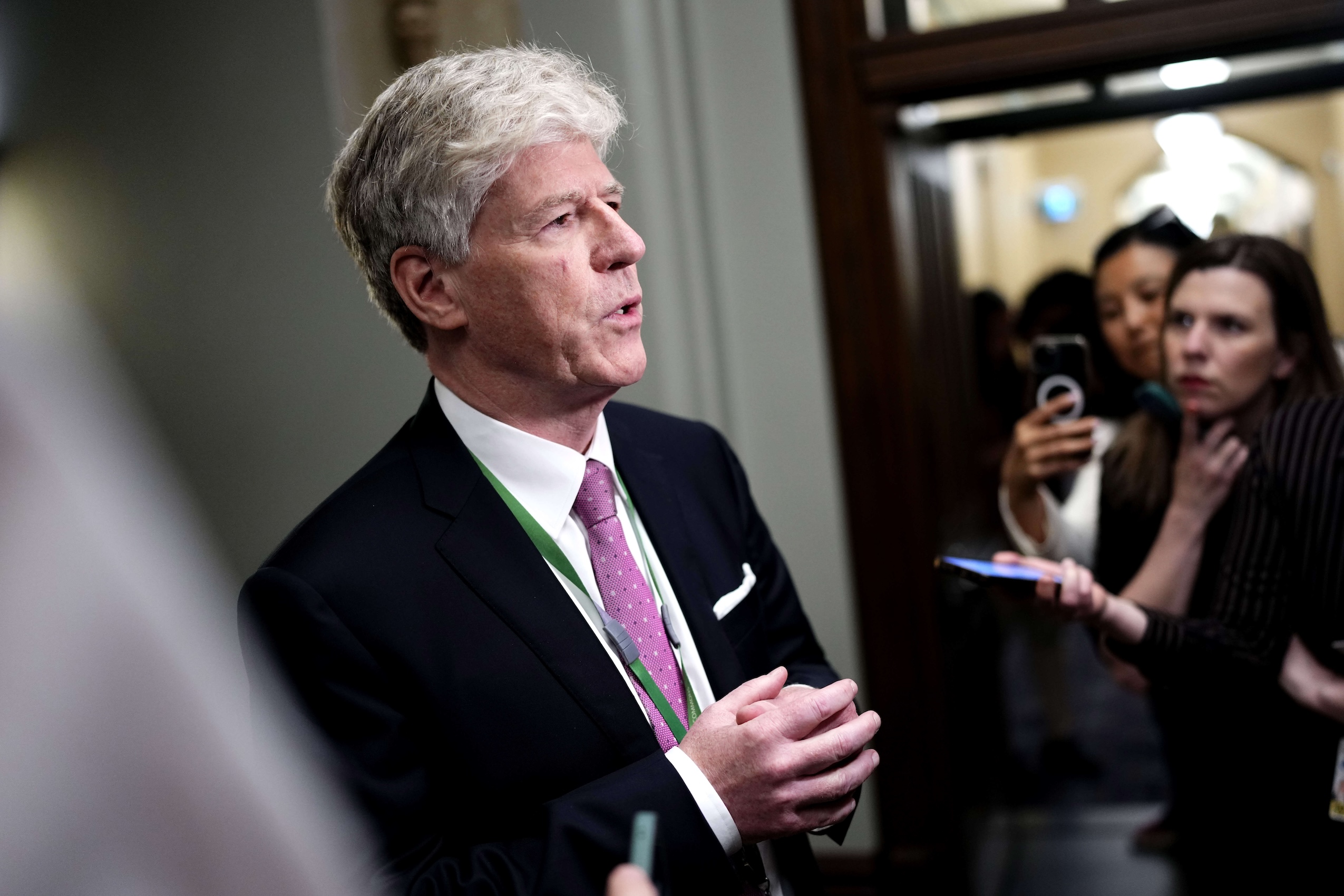 Canada's Minister of Energy and Natural Resources Tim Hodgson arrives for a meeting on Parliament Hill in May, 2025.