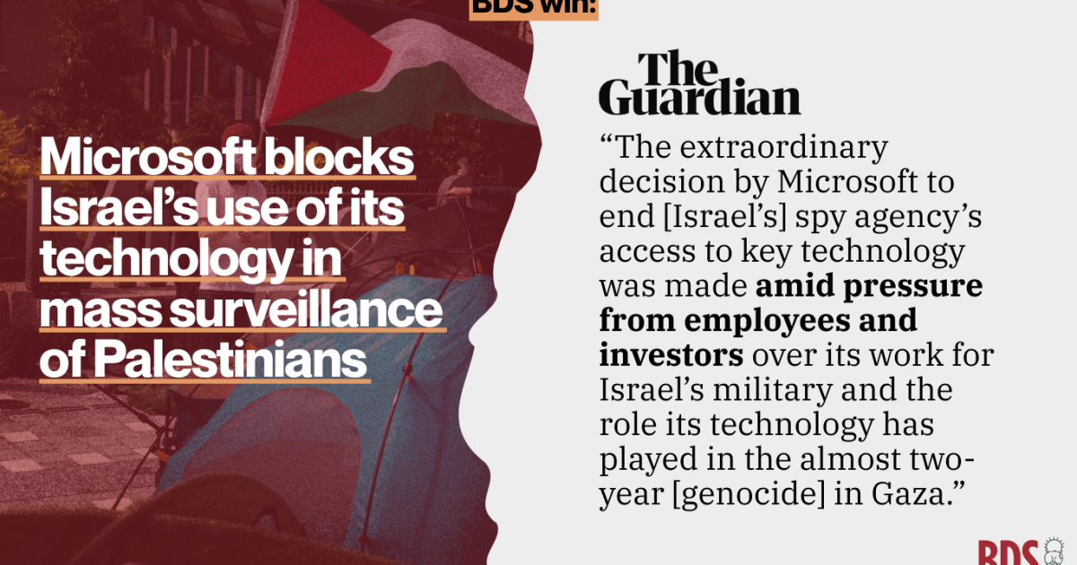 Microsoft blocks Israel’s use of its technology in mass surveillance of Palestinians