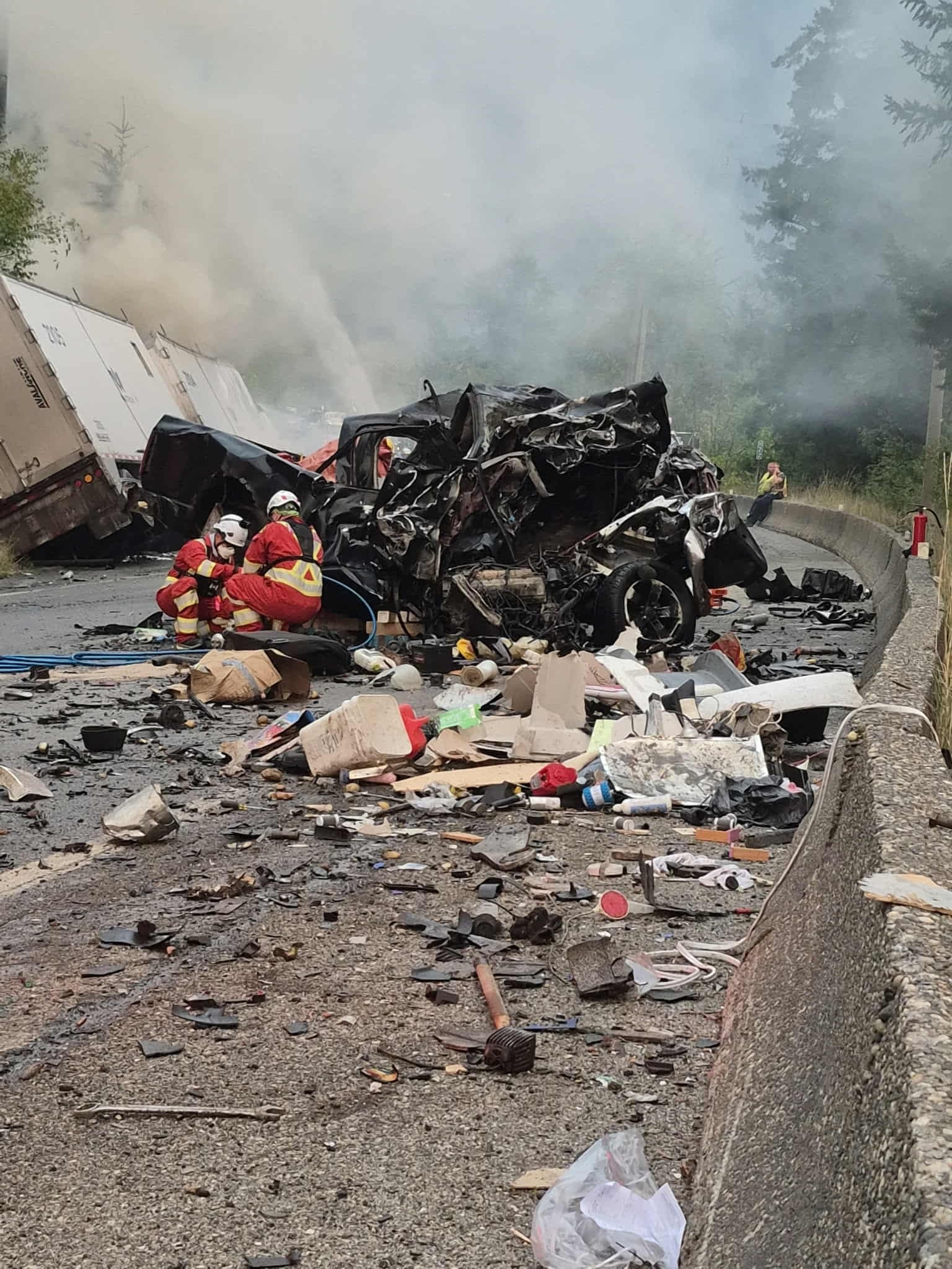 Highway 1 crash Yale, B.C.