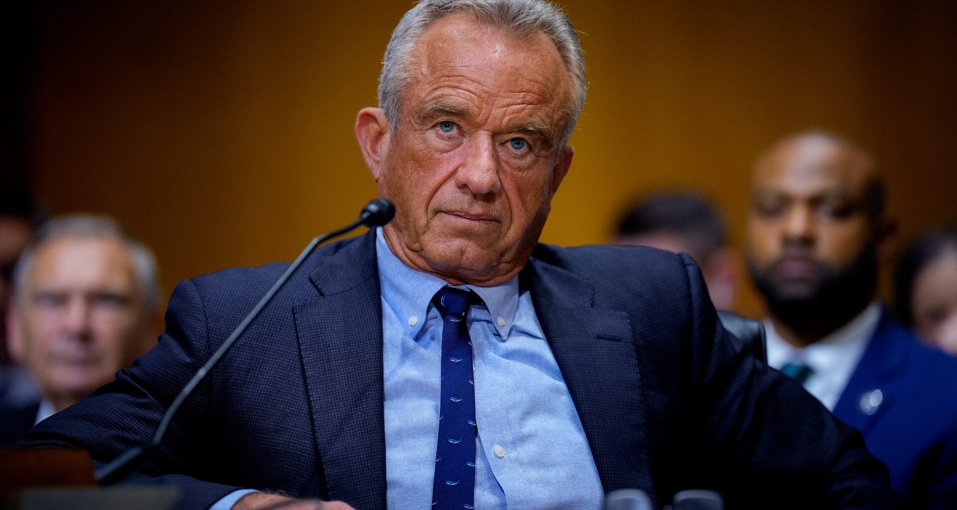 a photo of Robert F Kennedy Jr. sitting at a Senate hearing