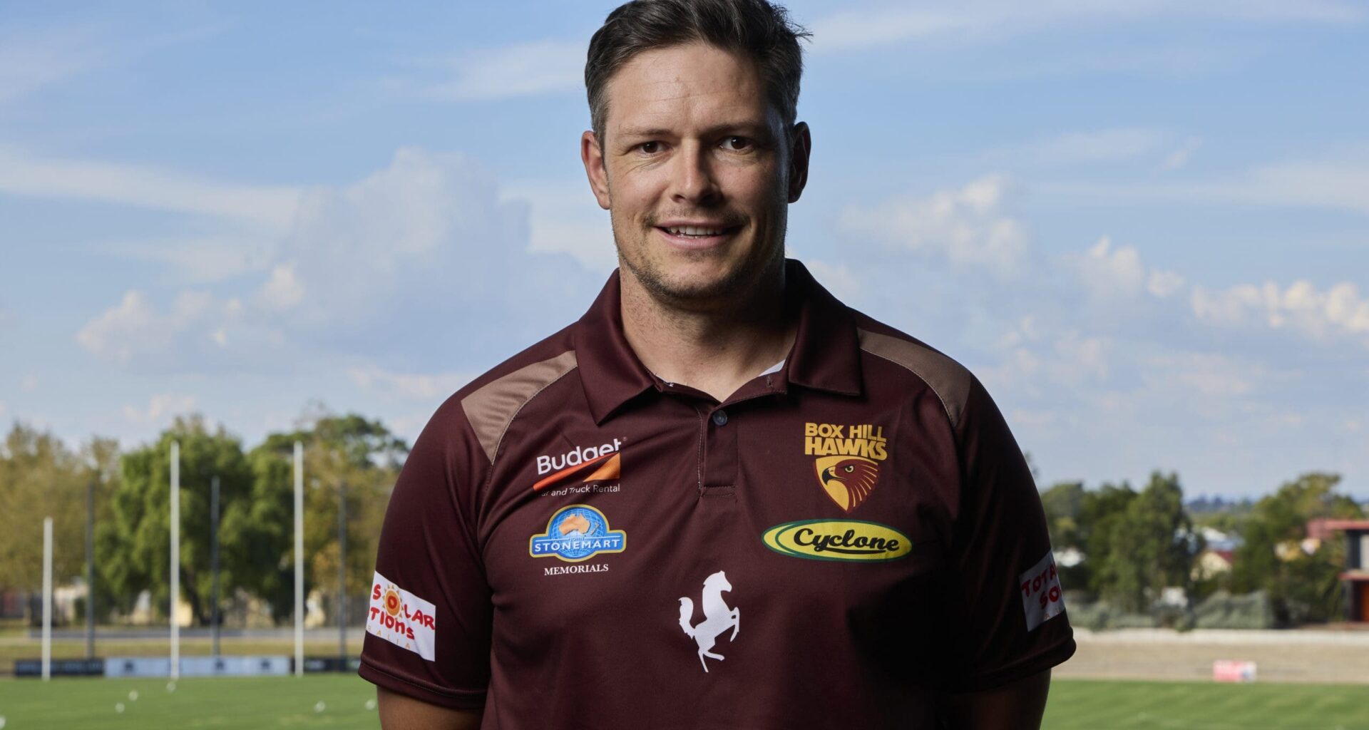 MELBOURNE, AUSTRALIA - MARCH 11: Box Hill Hawks VFL Coach Zane Littlejohn poses during the 2025 VFL/W Season Launch on March 11, 2025 in Melbourne, Australia. (Photo by Graham Denholm/AFL Photos/via Getty Images)