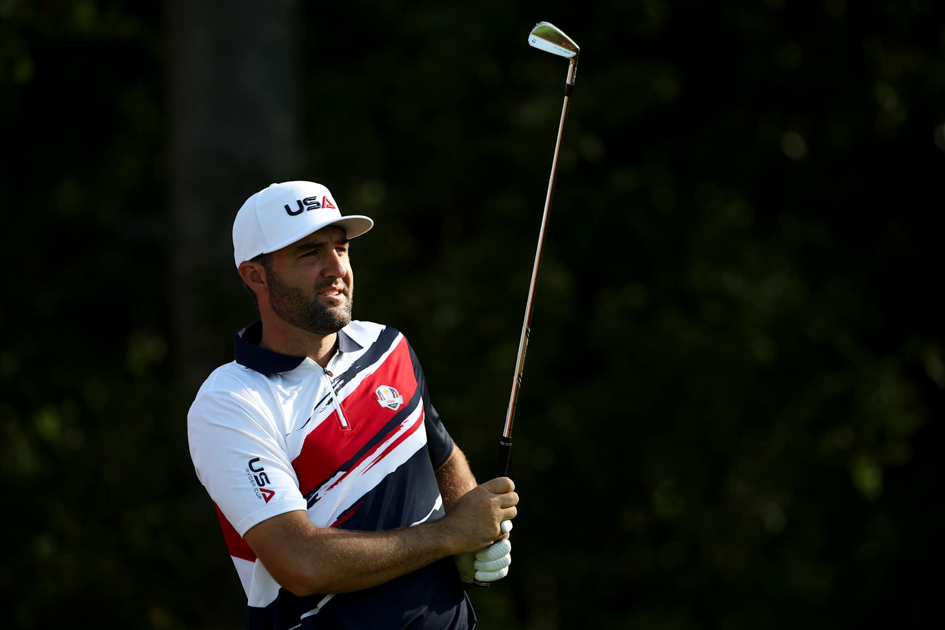 FARMINGDALE, NEW YORK - SEPTEMBER 22: Scottie Scheffler of Team United States tees off on the third hole during a practice round prior to the Ryder Cup 2025 at Black Course at Bethpage State Park Golf Course on September 22, 2025 in Farmingdale, New York. (Photo by Jamie Squire/Getty Images)