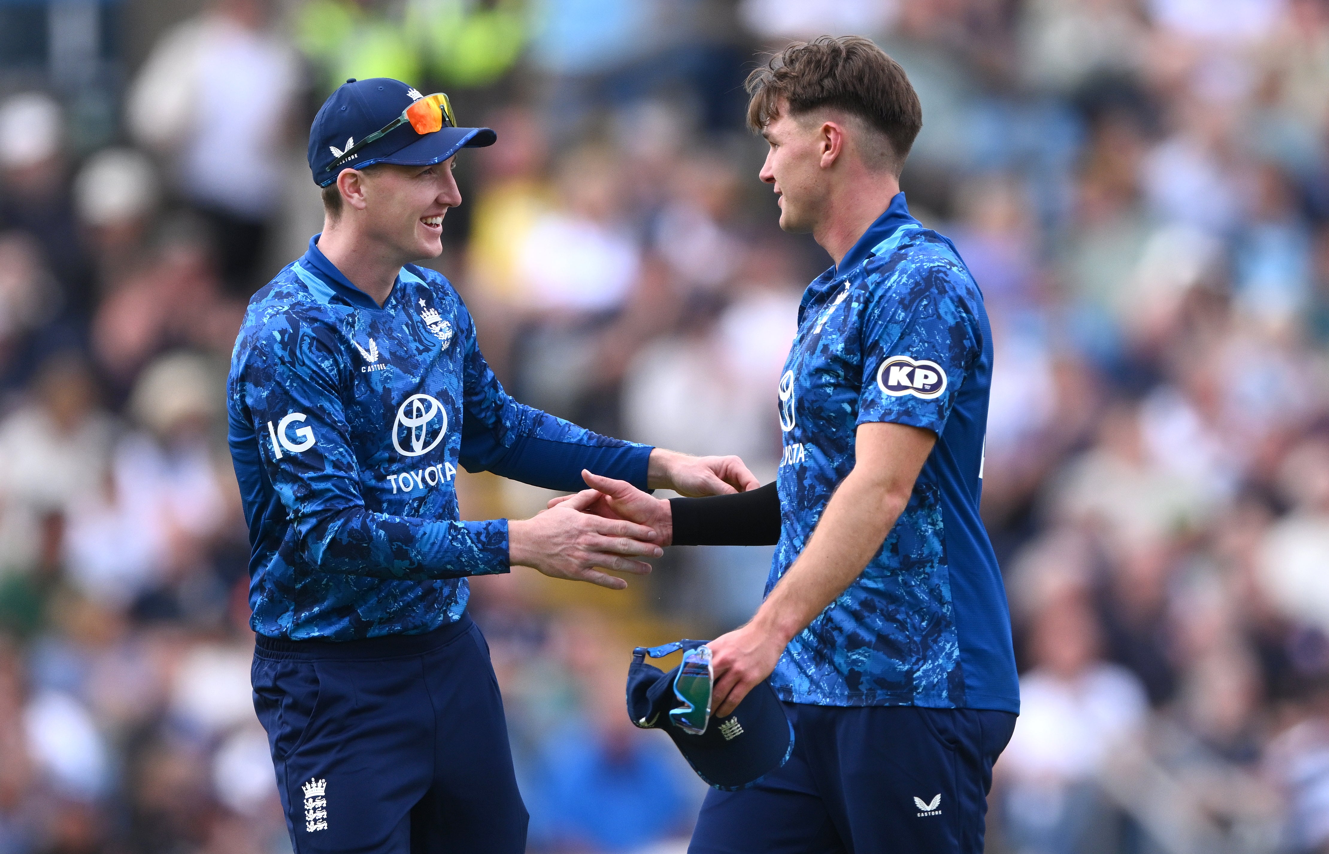 Harry Brook (left) believes Sonny Baker showed real spirit despite a difficult debut