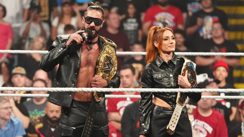 WWE stars Becky Lynch and Seth Rollins, a married power couple, prepare for their Wrestlepalooza mixed tag team match against CM Punk and AJ Lee.