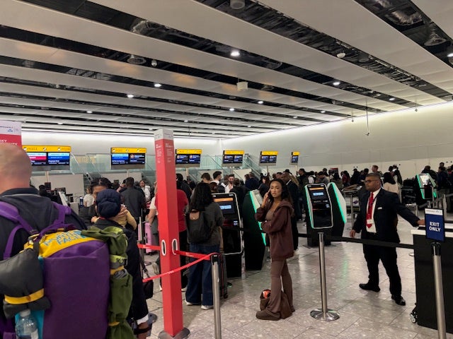 Travellers are facing disruption at Heathrow airport following a cyber attack