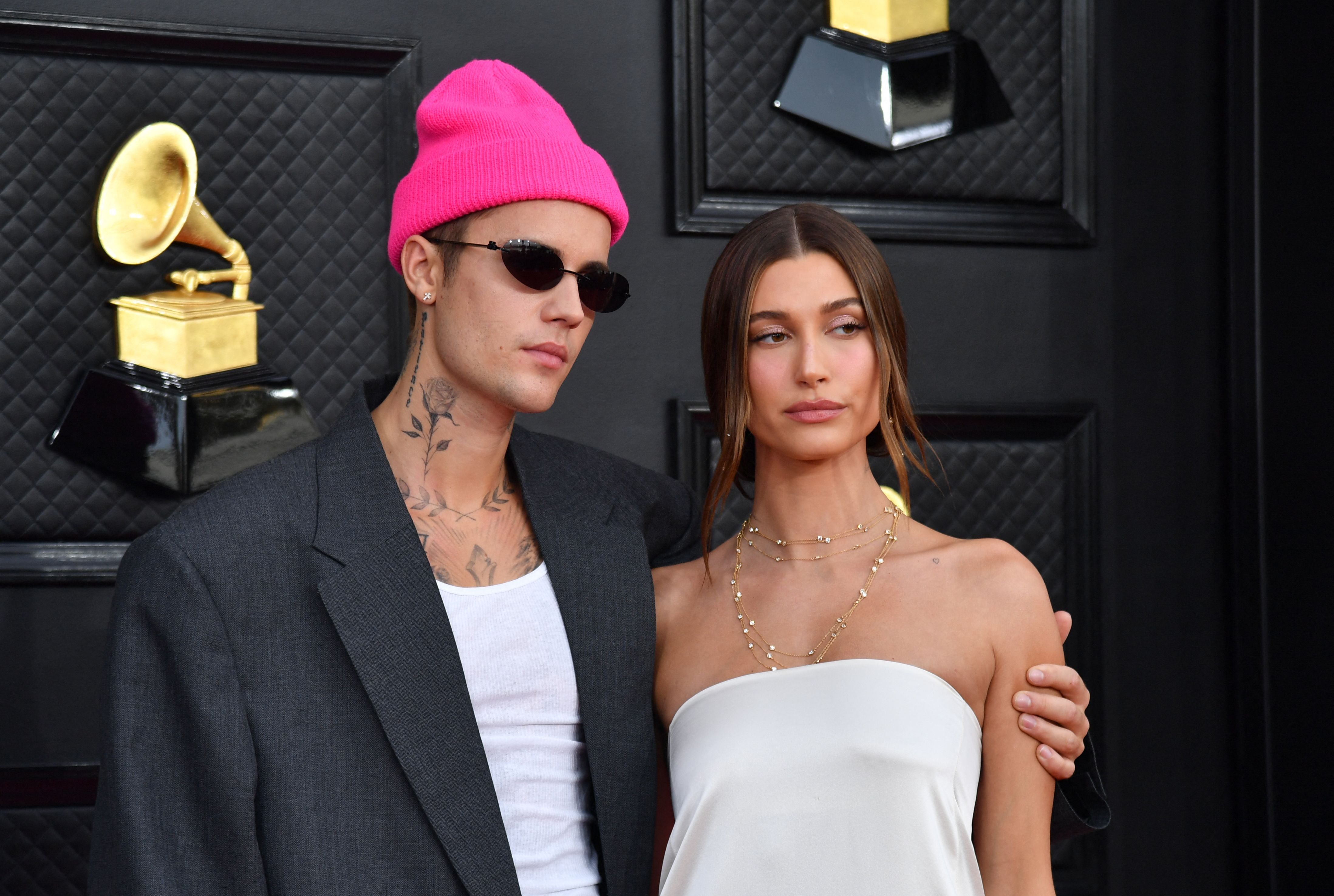 Justin Bieber with his wife, Hailey Bieber