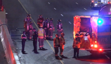 Highway 401 closed in Toronto after tanker crash