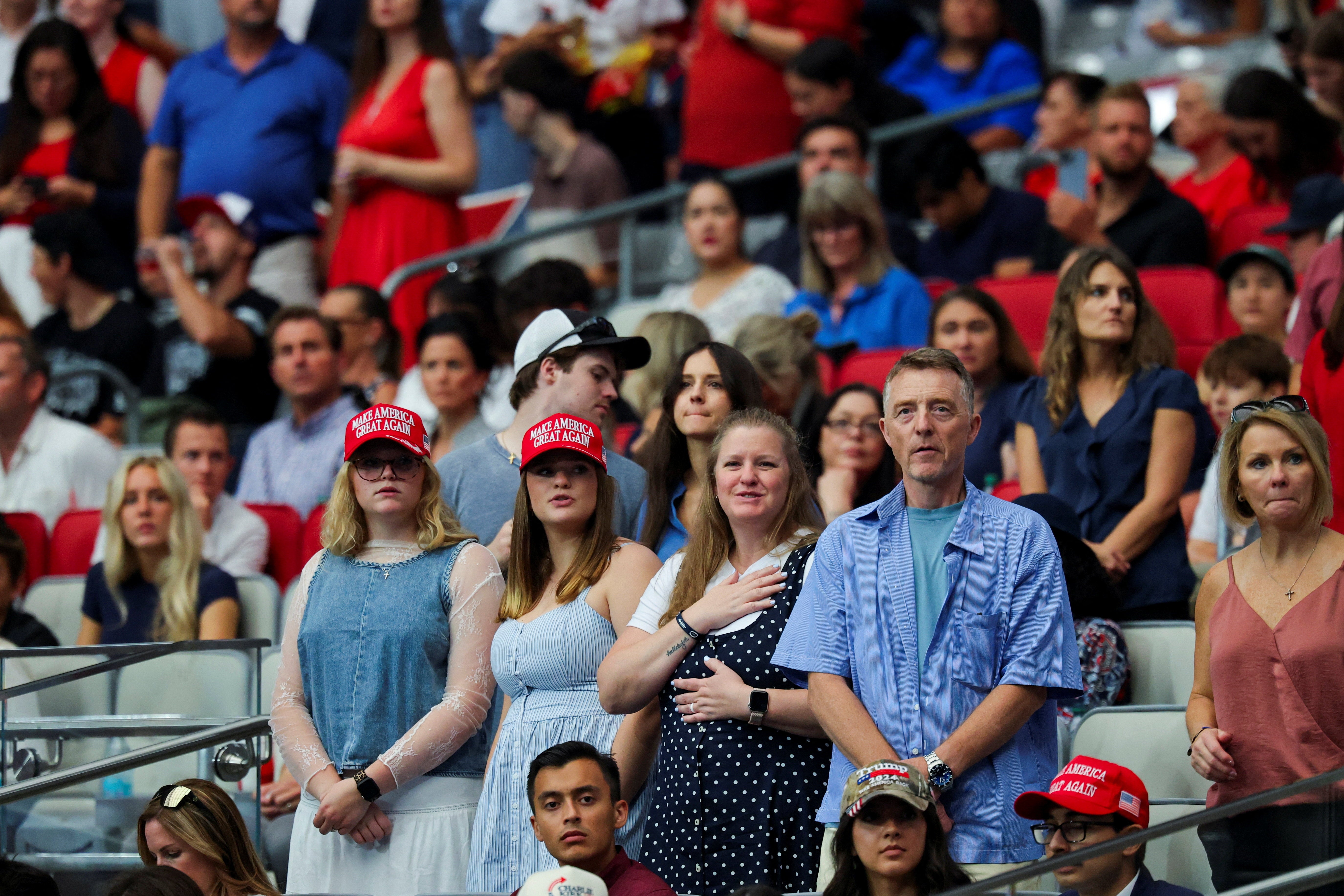 Mourners in the crowd