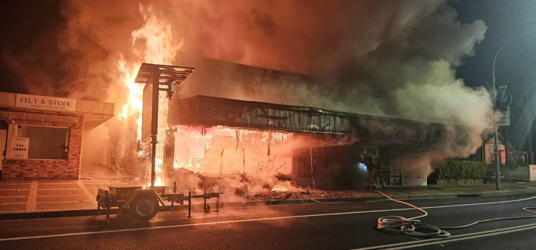 burning building in Moruya