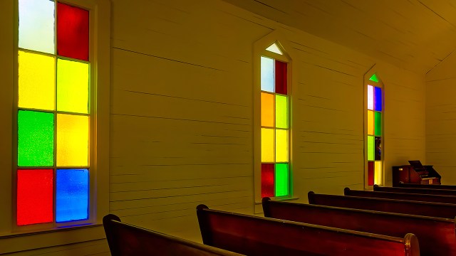 Stockton, Alabama, USA - April 22, 2023: Montpelier Methodist Church is pictured in Baldwin County Bicentennial Park in Stockton, Alabama. The church was built in 1895.