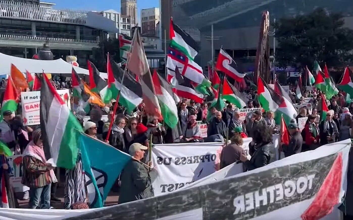 Thousands join pro-Palestinian rally in Auckland, chant call for Israel's elimination